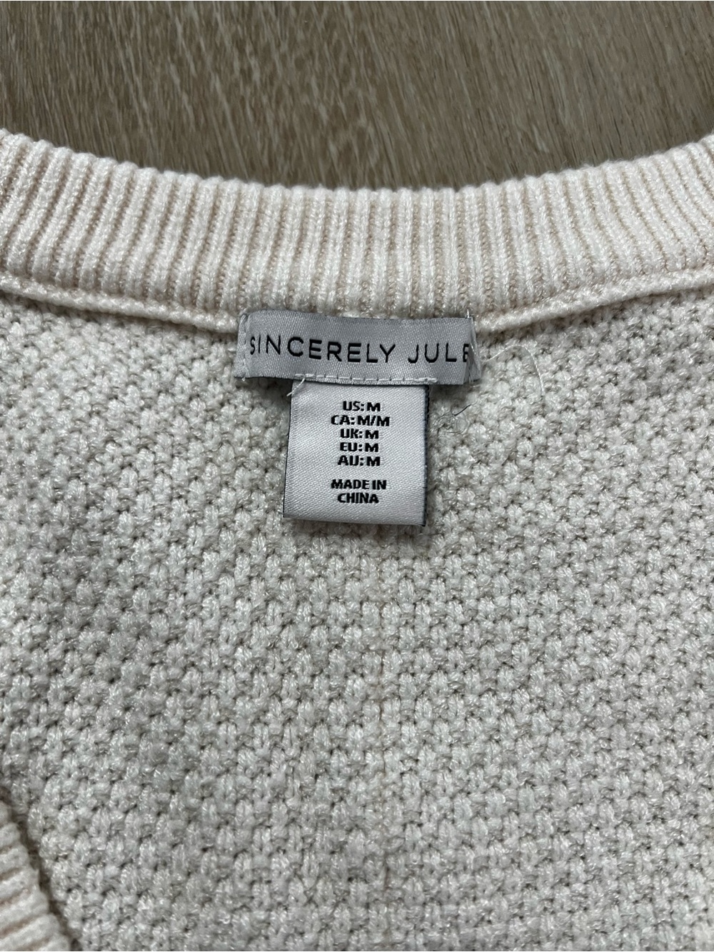 Sincerly Jules Cream Cable Knit Button-Front Sweater Vest - Picture 4 of 8